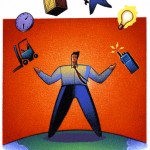 Businessman Juggling Responsibilities